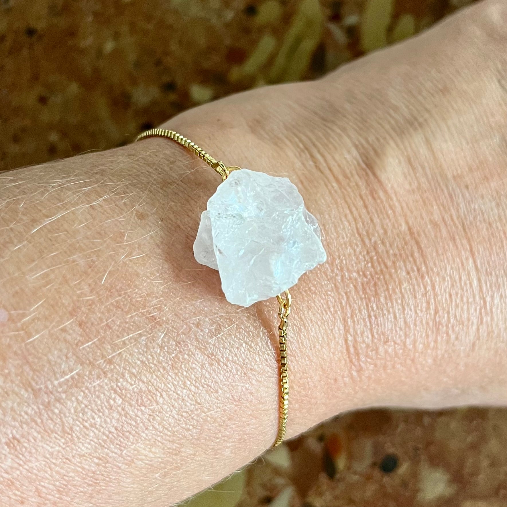 Mono midi bracelet very light rose quartz