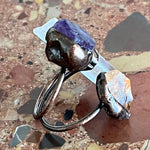 Load image into Gallery viewer, Triple midi ring amethyst citrine rock crystal
