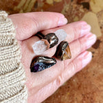 Load image into Gallery viewer, Triple midi ring amethyst citrine rock crystal
