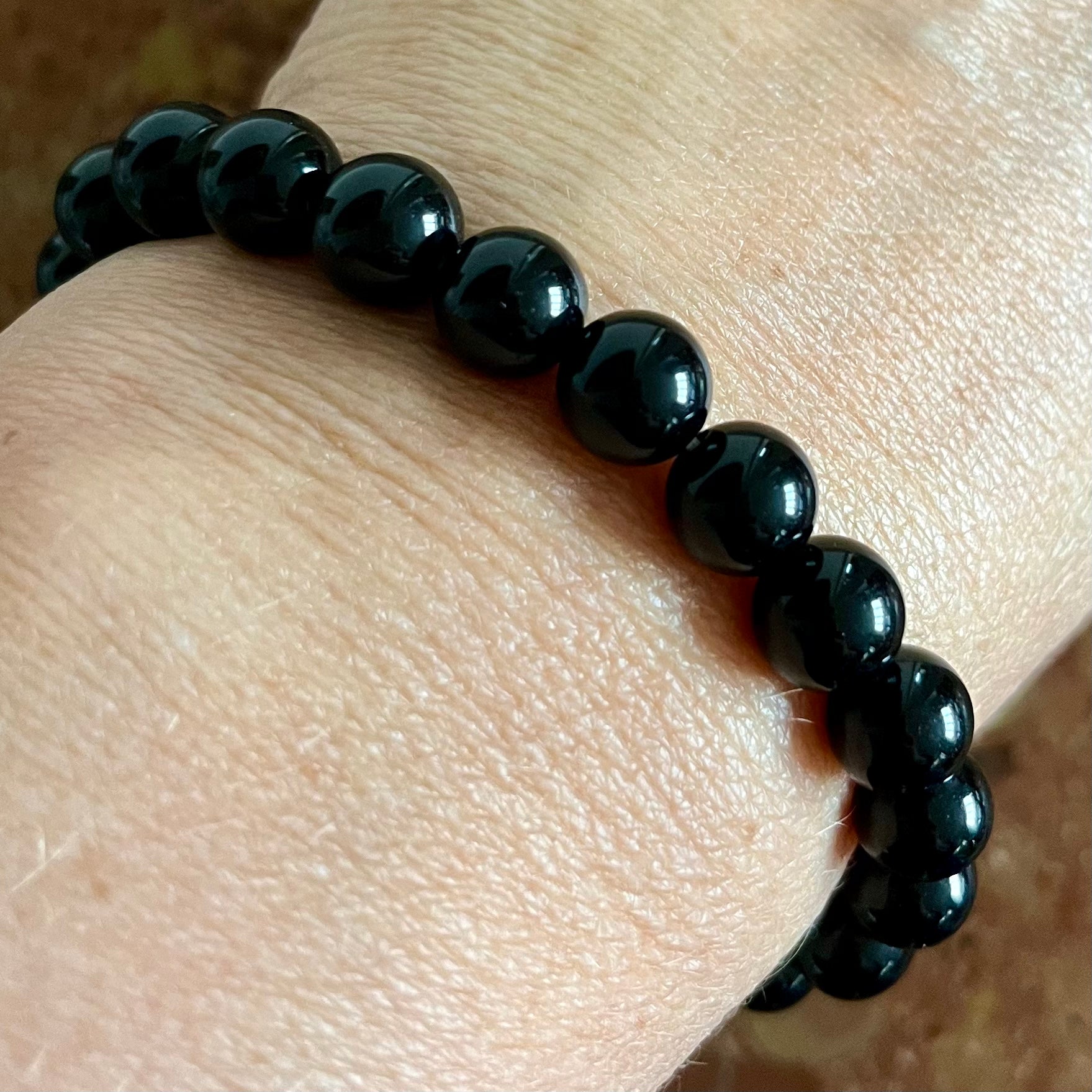 Armband pärlor obsidian