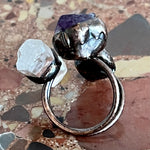 Load image into Gallery viewer, Triple midi ring amethyst citrine rock crystal
