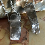 Load image into Gallery viewer, Mono rod pendant smoky quartz (silver chain)
