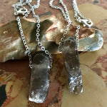 Load image into Gallery viewer, Mono rod pendant smoky quartz (silver chain)
