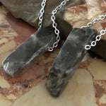 Load image into Gallery viewer, Mono rod pendant smoky quartz (silver chain)
