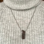 Load image into Gallery viewer, Mono rod pendant smoky quartz (silver chain)
